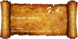 Franek Anett névjegykártya