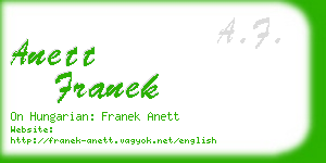 anett franek business card